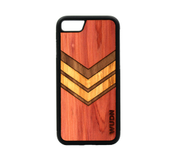 Slim Wooden Phone Case (Geometric Arrow Inlay with Cedar, Bamboo & Black Walnut) - Millennia Goods