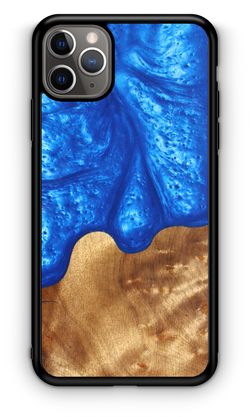 Slim Resin & Wood Phone Case (Coastline Collection - Diver's Blue) - Millennia Goods